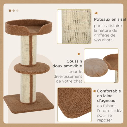 Arbre à Chat Avec Griffoir Centre D'activités 2 Plateformes Coussin