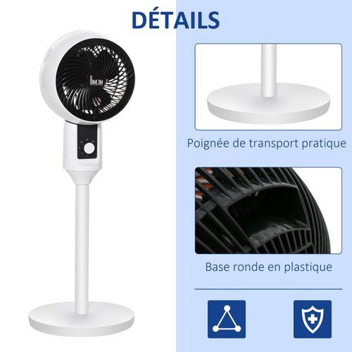 Ventilateur Sur Pied Design 45w 3 Vitesses Oscillant 70° Inclinable 90°