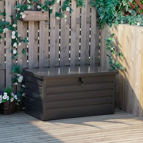 Coffre De Jardin Grande Taille 120x62x62cm Verrouillable Acier Anthracite
