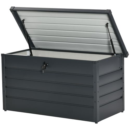 Coffre De Jardin Grande Taille 120x62x62cm Verrouillable Acier Anthracite