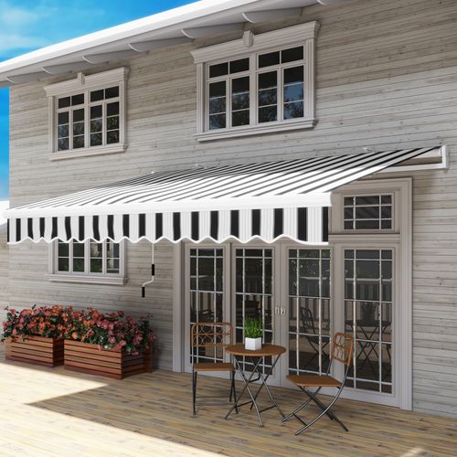 Store Banne Manuel 4 X 2,5 M Polyester Imperméable Rétractable