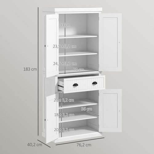 Buffet Haut Multi-rangement - 4 Portes, Grand Tiroir