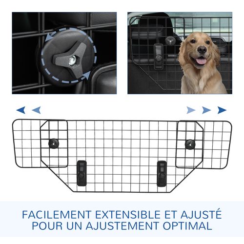 Grille De Séparation Voiture Réglable 90 à 120 Cm Pour Animaux