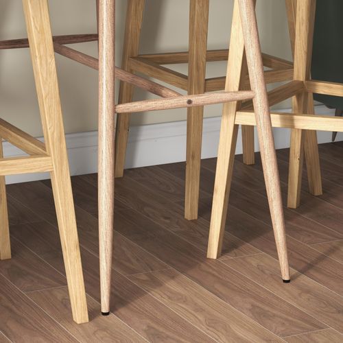 Table De Bar Rectangulaire Style Scandinave Acier Aspect Bois Mdf Blanc