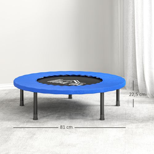 Mini Trampoline De Fitness Dia. 81cm Max. 100kg Noir Bleu