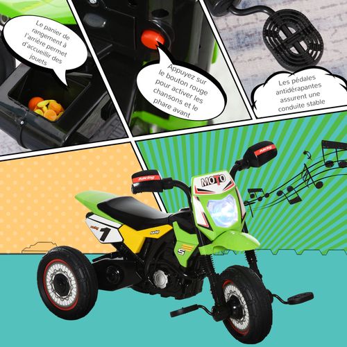 Tricycle Enfant Moto Cross Effets Lumineux Sonores - Crossrs