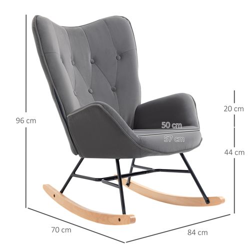 Fauteuil à Bascule Oreilles Grand Confort Aspect Velours