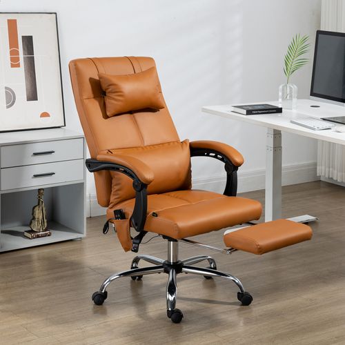 Fauteuil De Bureau Direction Massant Inclinable Avec Repose-pied Camel