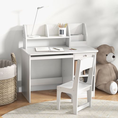 Bureau Enfant Multi-rangement - Ensemble Bureau, Chaise, Étagère