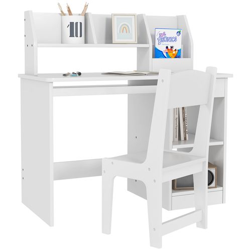 Bureau Enfant Multi-rangement - Ensemble Bureau, Chaise, Étagère
