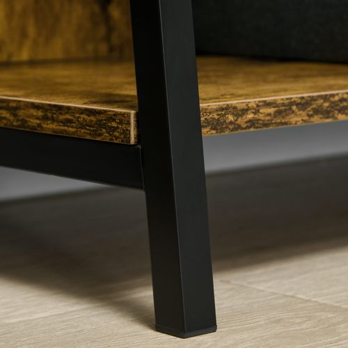 Étagère Bibliothèque Design 5 Niveaux Acier Aspect Bois