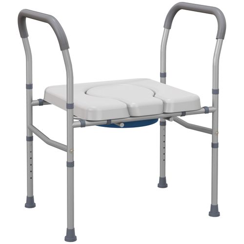 Chaise Percée - Chaise De Douche Percée Réglable Antidérapante - Alu Pvc Gris