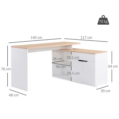 Bureau Informatique D'angle Modulable Multi-rangement