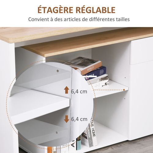 Bureau Informatique D'angle Modulable Multi-rangement