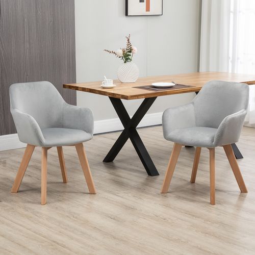 Lot De 2 Chaises De Visiteur Design Scandinave Bois Velours