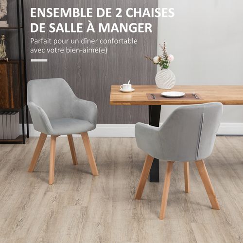 Lot De 2 Chaises De Visiteur Design Scandinave Bois Velours