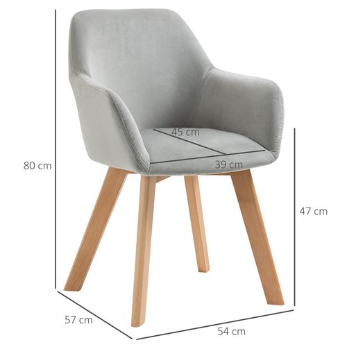 Lot De 2 Chaises De Visiteur Design Scandinave Bois Velours