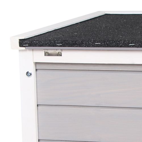 Clapier Lapin Niche Sur Pied - Rampe Porte, Toit Bitumé - Bois