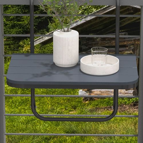 Table Suspendue Pliable De Balcon Réglable Alu Plastique Noir
