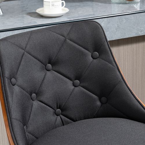 Lot De 2 Tabourets De Bar Design Vintage Chesterfield Bois Noir