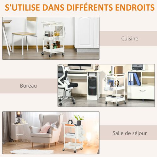 Desserte De Cuisine Multi-rangement Métal