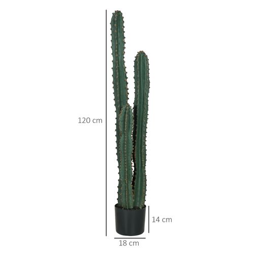 Cactus Artificiel Grand Réalisme Dim. D. 18 X 120h Cm Vert