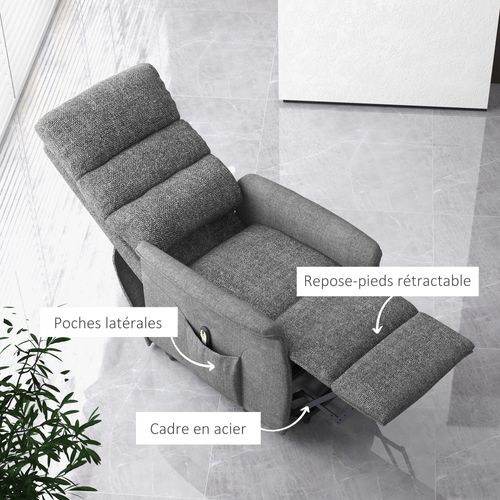 Fauteuil Releveur De Relaxation Réglable Électrique Tissu