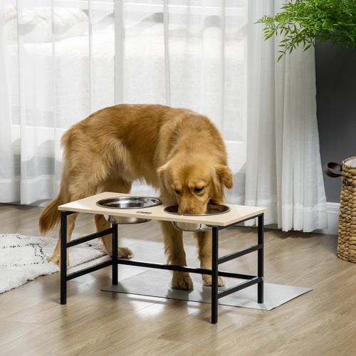 Porte-gamelles Double Chien Surélevée Réglable Avec Tapis