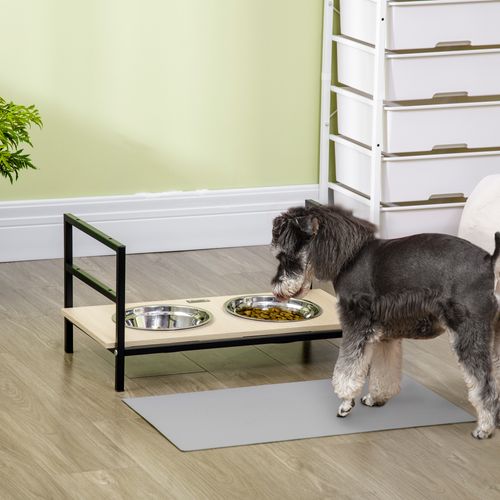 Porte-gamelles Double Chien Surélevée Réglable Avec Tapis