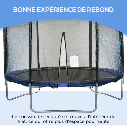 Trampoline D'extérieur D. 305 Cm Avec Filet De Sécurité, Poteaux Rembourrés Et Échelle