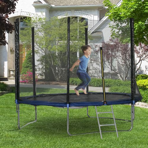 Trampoline D'extérieur D. 305 Cm Avec Filet De Sécurité, Poteaux Rembourrés Et Échelle
