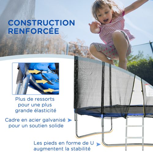 Trampoline D'extérieur D. 305 Cm Avec Filet De Sécurité, Poteaux Rembourrés Et Échelle