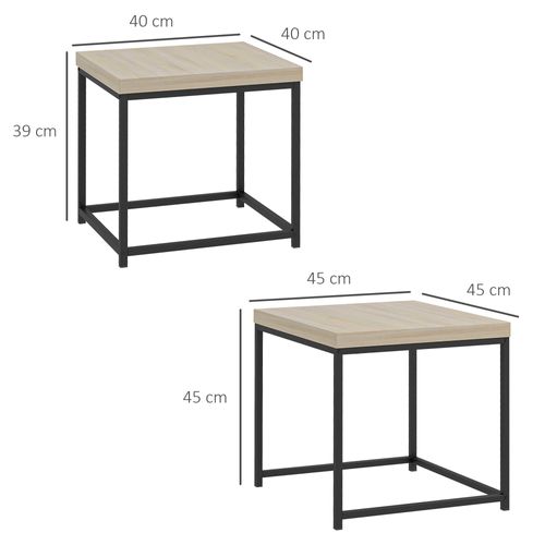 Lot De 2 Tables Basses Gigognes Carrées Encastrables
