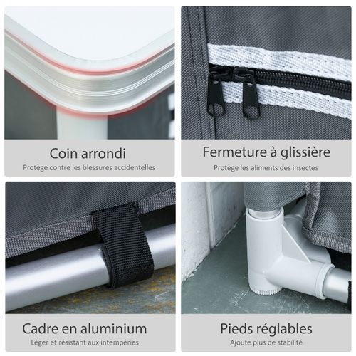 Cuisine De Camping - Nombreux Rangements, Sac Transport Inclus - Alu. Oxford Gris