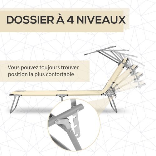 Transat Bain De Soleil Pliable Grand Confort