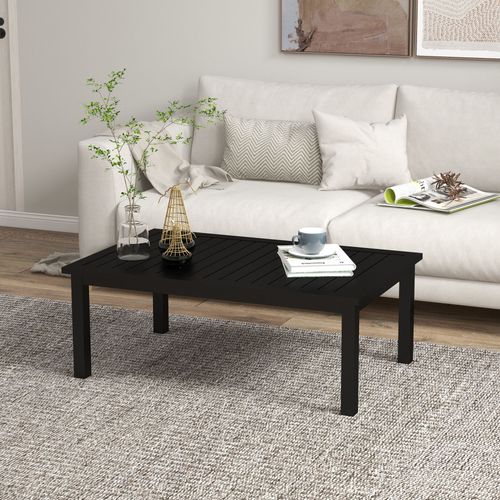 Table Basse Rectangulaire De Jardin Plateau à Lattes Alu