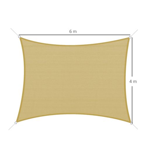 Voile D'ombrage Rectangulaire 6l X 4l M Hdpe