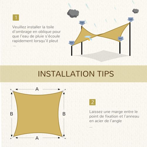 Voile D'ombrage Rectangulaire 6l X 4l M Hdpe