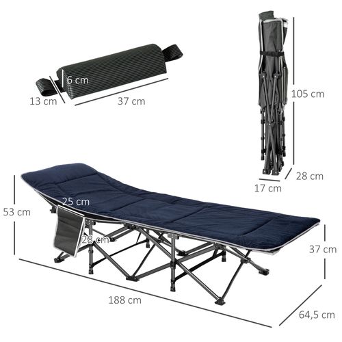 Lit De Camp Lit D'appoint Pliable Avec Sac Matelas Oxford Métal