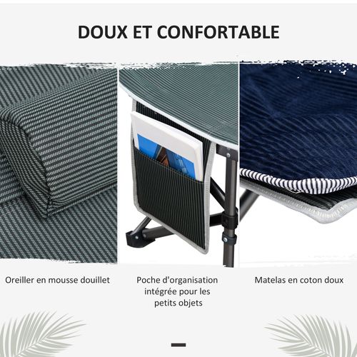 Lit De Camp Lit D'appoint Pliable Avec Sac Matelas Oxford Métal