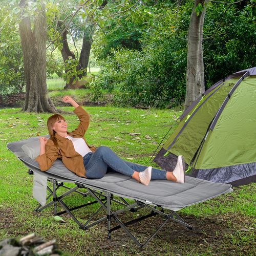 Lit De Camp Lit D'appoint Pliable Avec Sac Matelas Oxford Métal