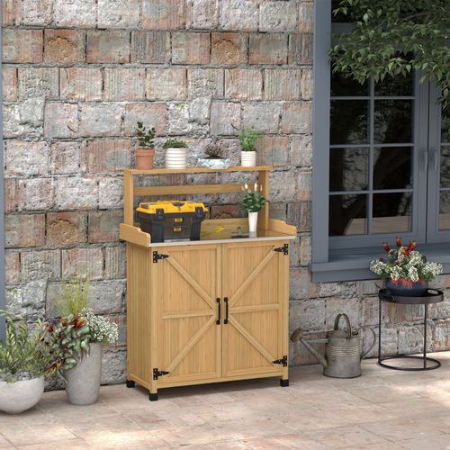 Table De Rempotage Multi-rangement Plateau Tôle Acier Sapin Pré-huilé