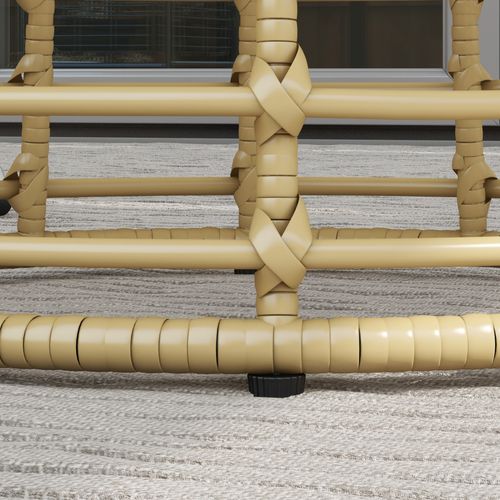 Table Basse De Jardin Table D'appoint Extérieur Résine Aspect Rotin Métal