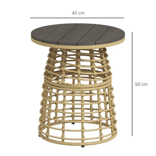 Table Basse De Jardin Table D'appoint Extérieur Résine Aspect Rotin Métal