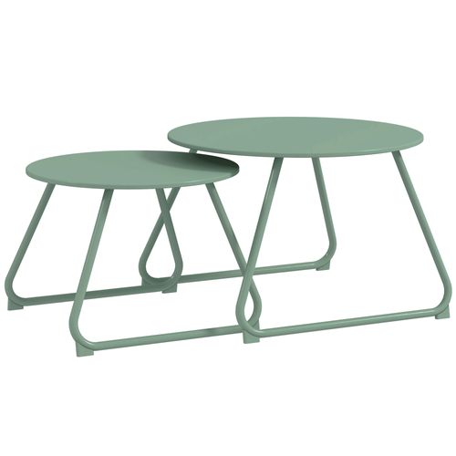 Lot De 2 Tables Basses Gigognes De Jardin Métal Époxy