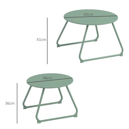 Lot De 2 Tables Basses Gigognes De Jardin Métal Époxy