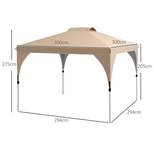 Tonnelle Barnum Pop-up Pliant 3 X 3 M Sac De Transport Beige