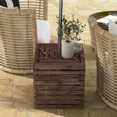 Pied De Parasol Coffre De Rangement Table Basse 3 En 1 Bois