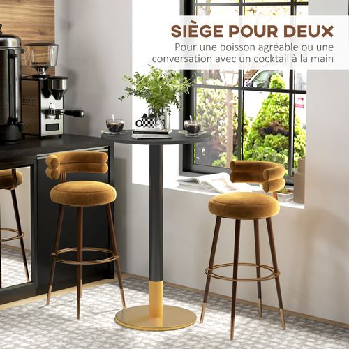 Table De Bar Ronde Table Mange-debout Style Contemporain Noir