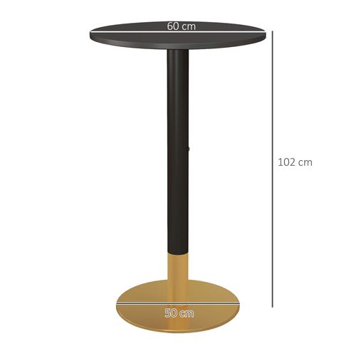 Table De Bar Ronde Table Mange-debout Style Contemporain Noir